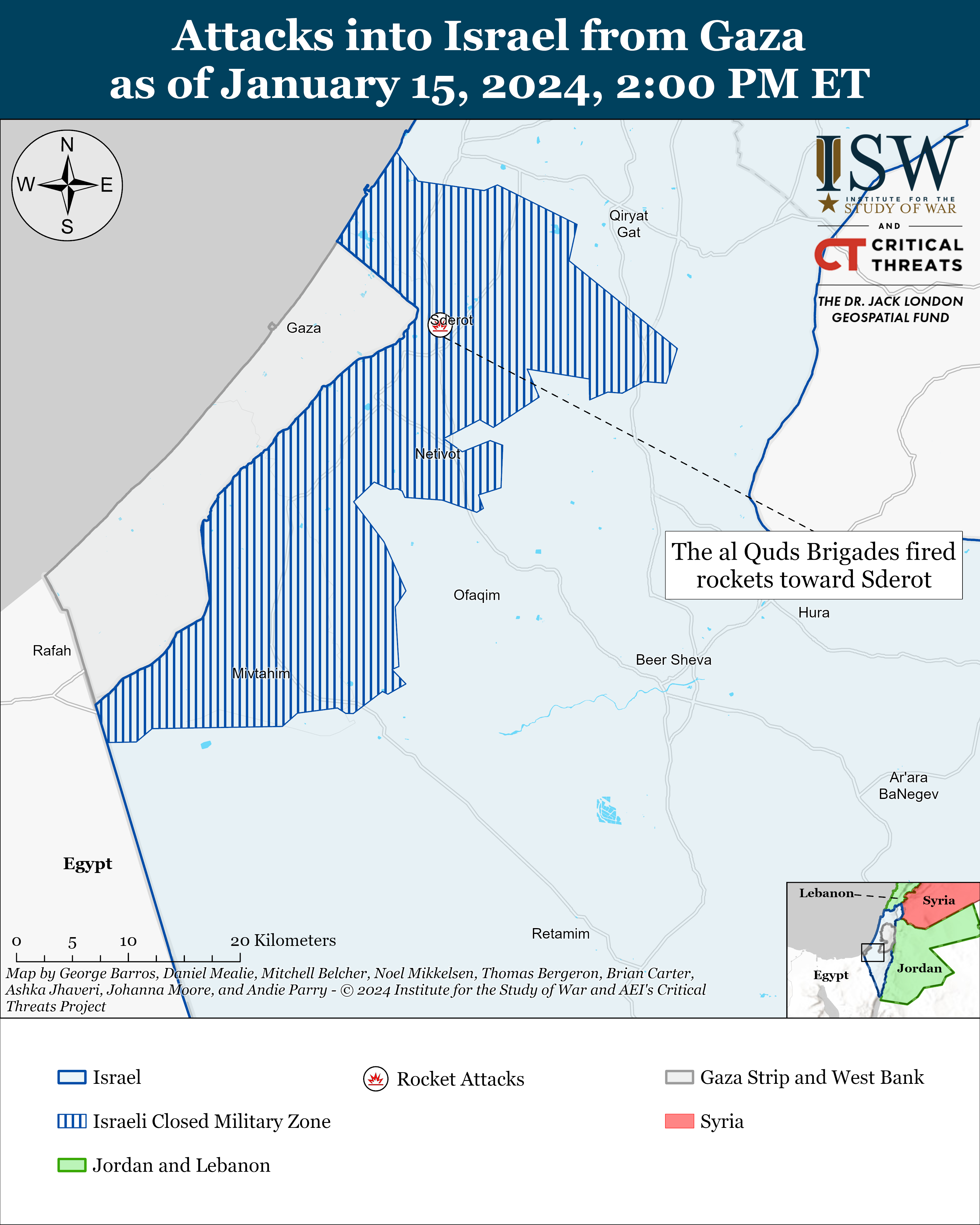 Southern Israel Battle Map January 15%2C 2024 